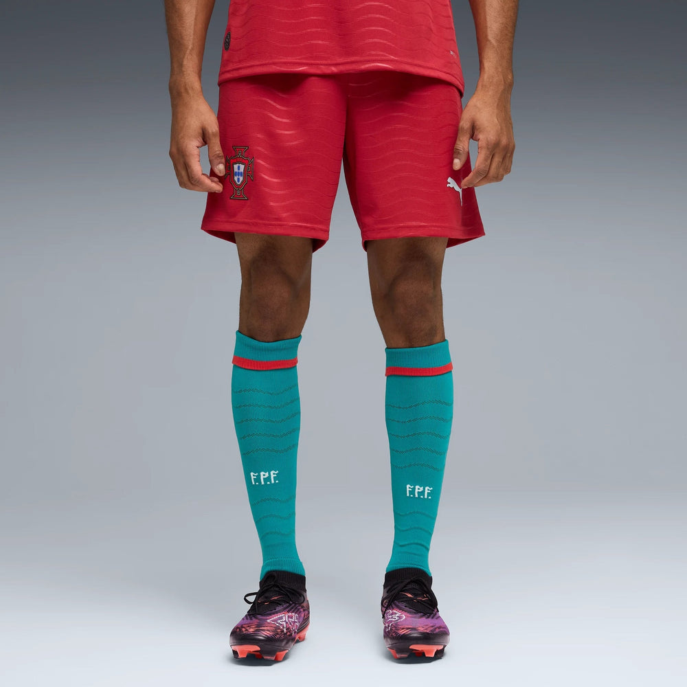 Puma 2026 Portugal Men's Stadium Home Shorts Club Red-Green Lagoon