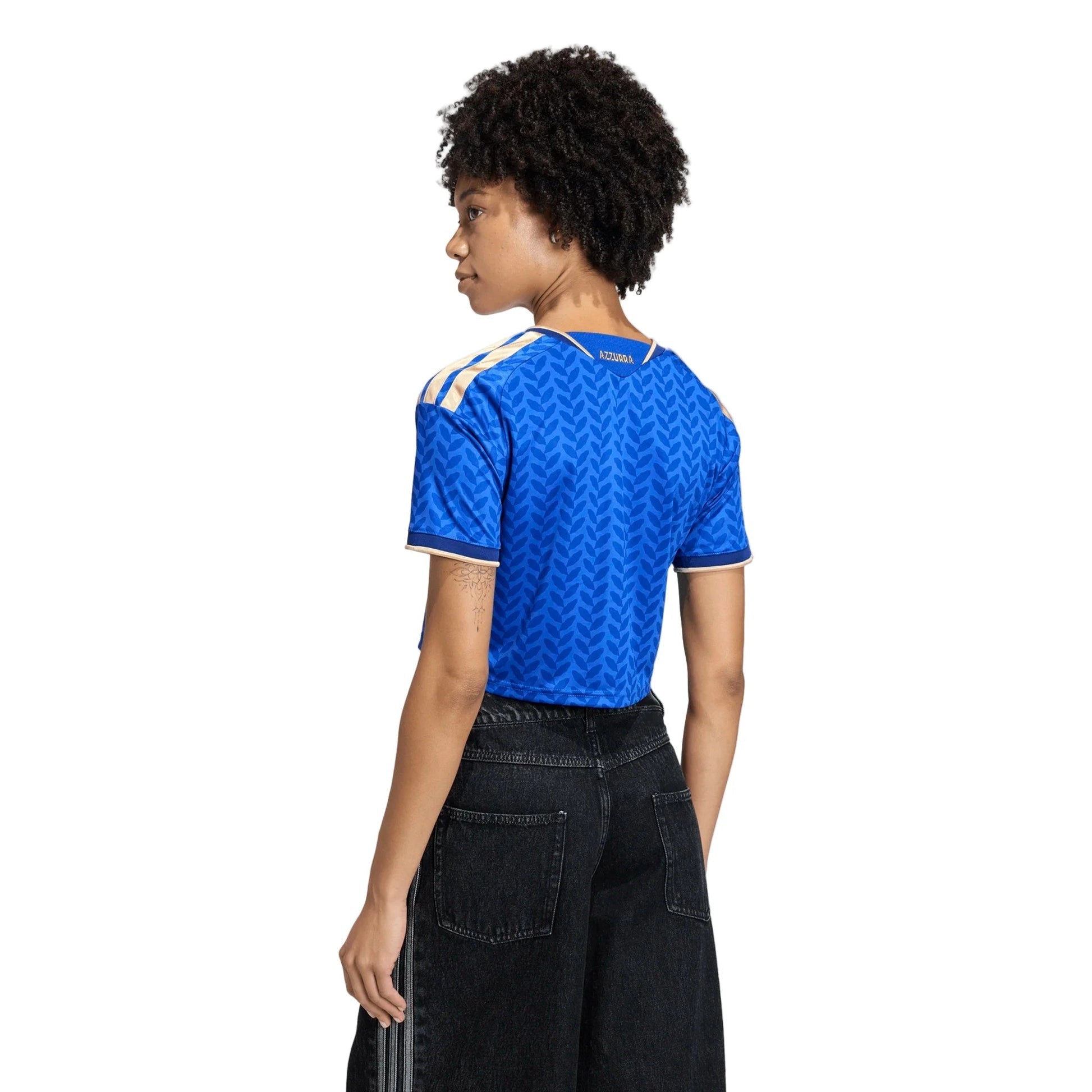 Adidas 2026 Italy Women's Stadium Home Cropped Soccer Jersey Bold Blue