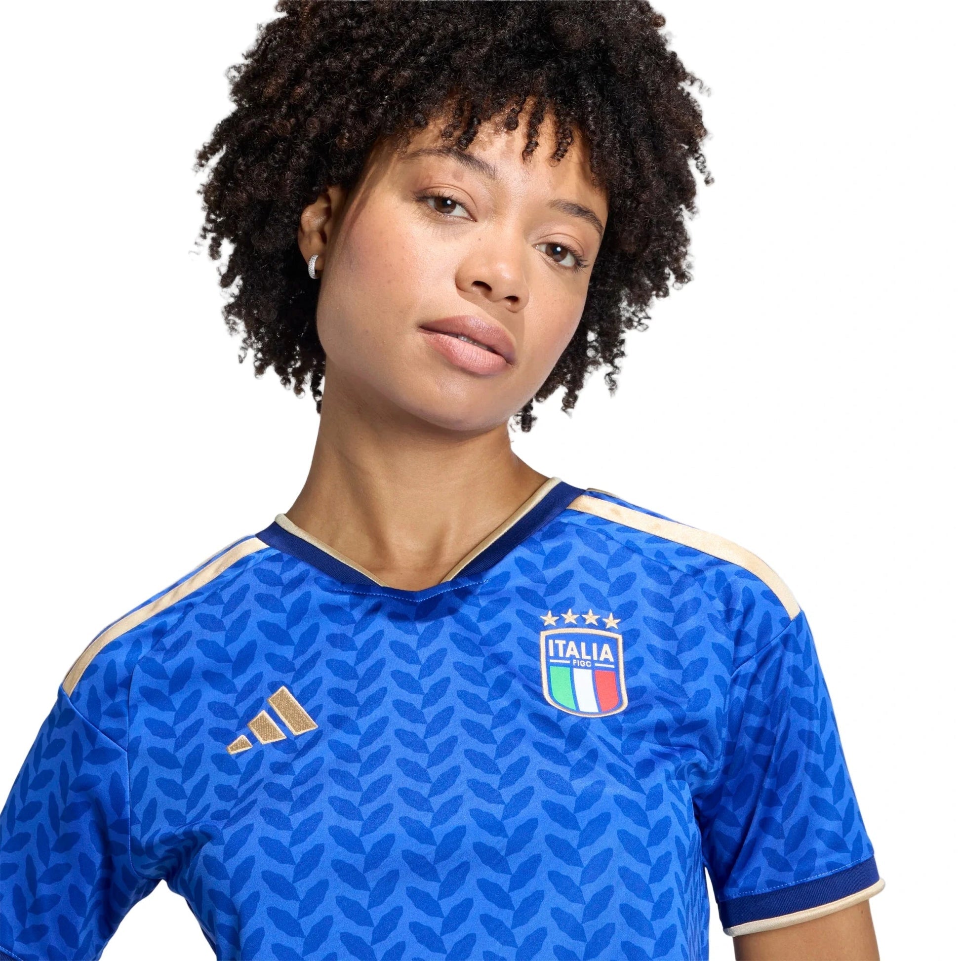 Adidas 2026 Italy Women's Stadium Home Cropped Soccer Jersey Bold Blue
