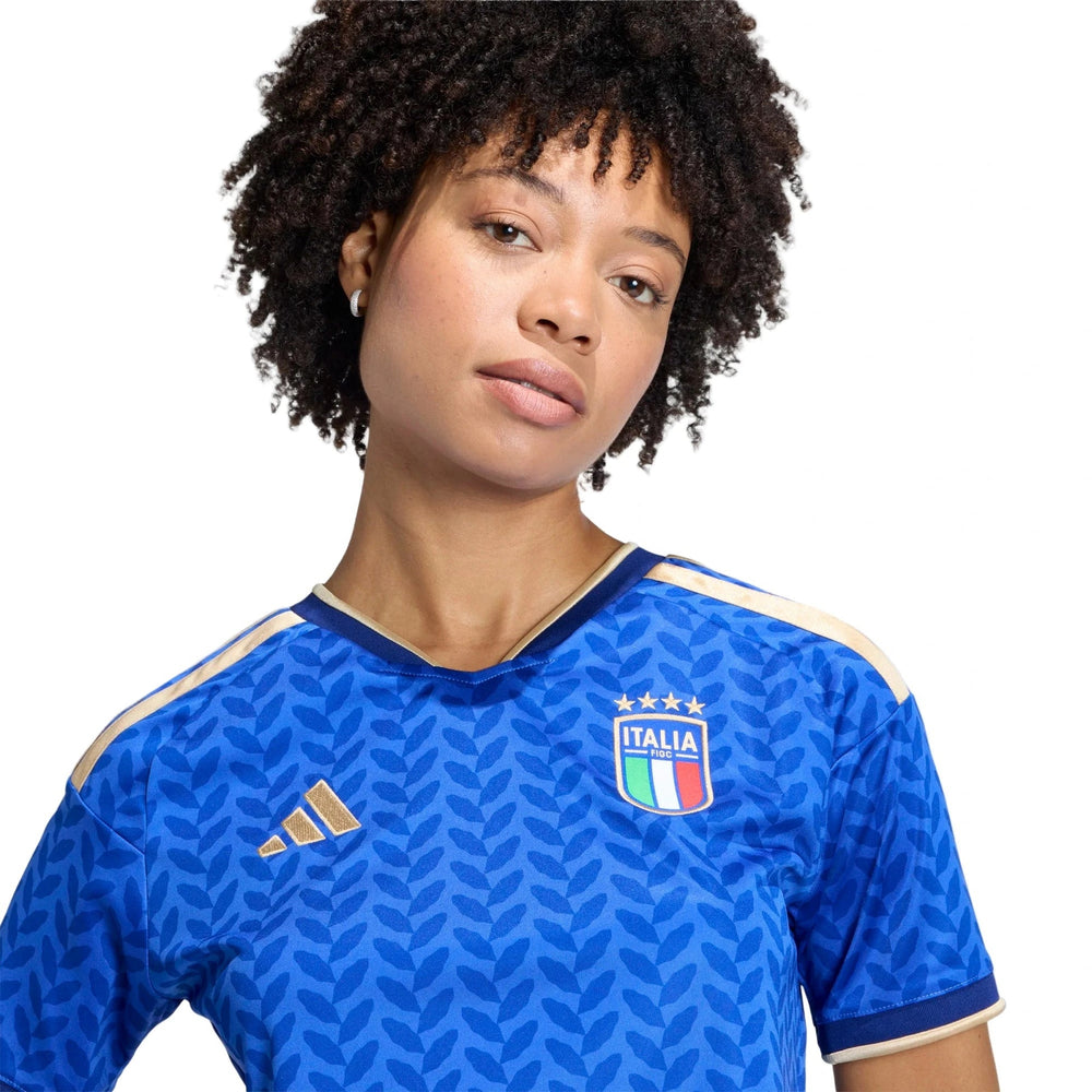 Adidas 2026 Italy Women's Stadium Home Cropped Soccer Jersey Bold Blue