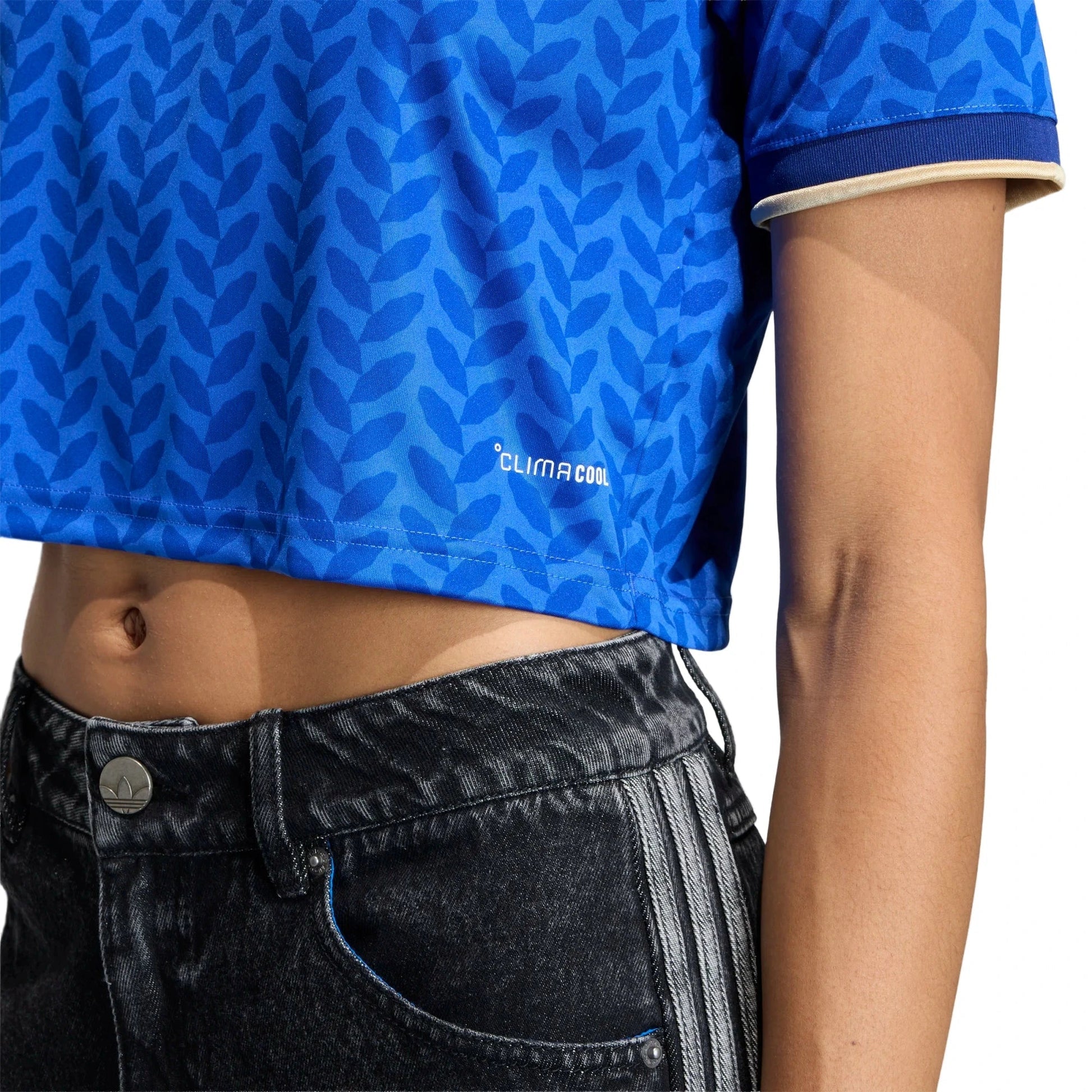 Adidas 2026 Italy Women's Stadium Home Cropped Soccer Jersey Bold Blue