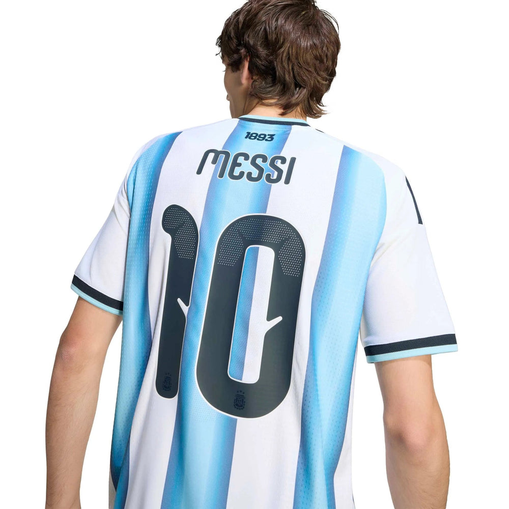 Adidas 2026 Argentina Men's Authentic Home Messi #10 Soccer Jersey White / Icey Blue / Light Blue