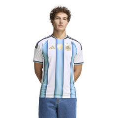 Adidas 2026 Argentina Men's Stadium Home Soccer Jersey White / Icey Blue / Light Blue