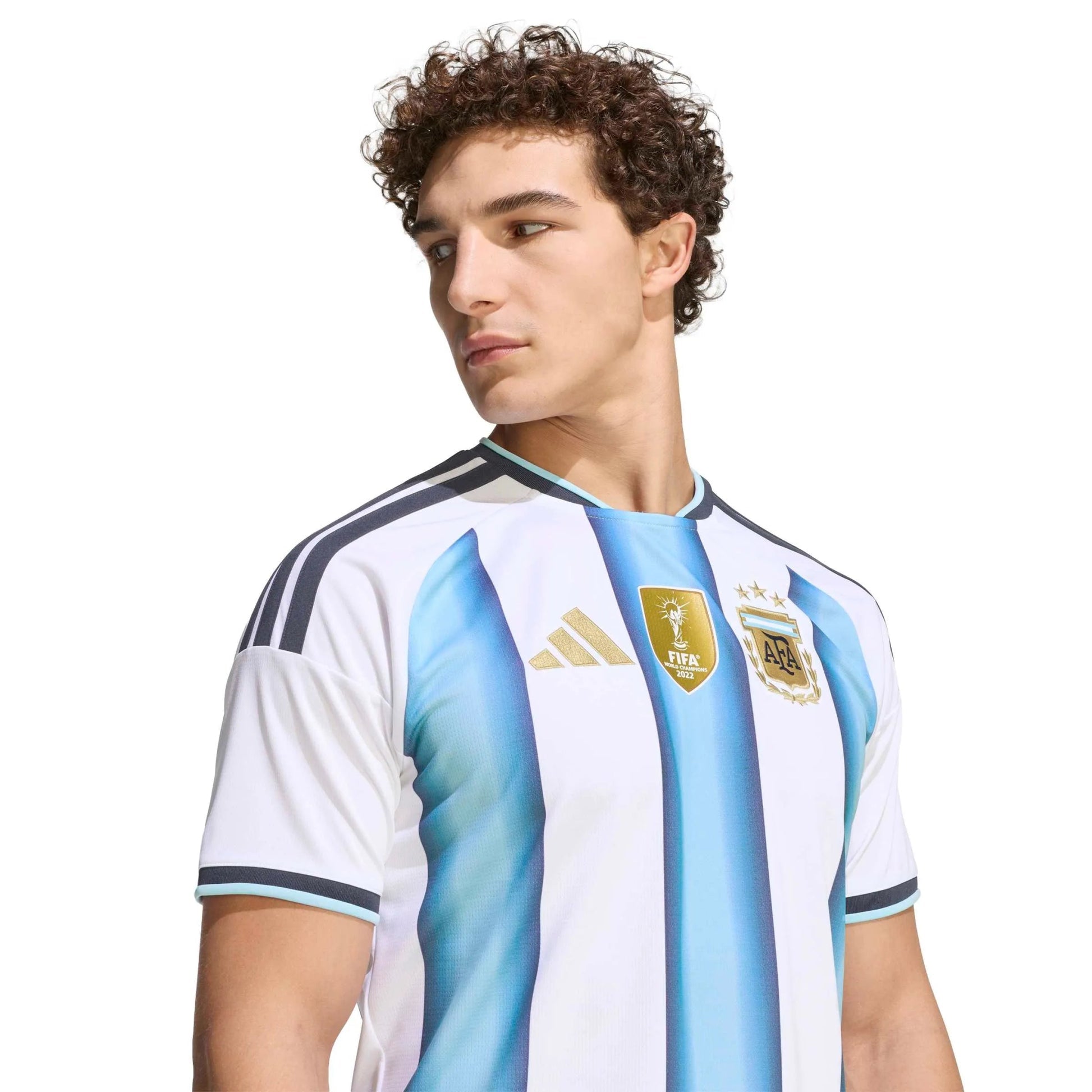 Adidas 2026 Argentina Men's Stadium Home Soccer Jersey White / Icey Blue / Light Blue