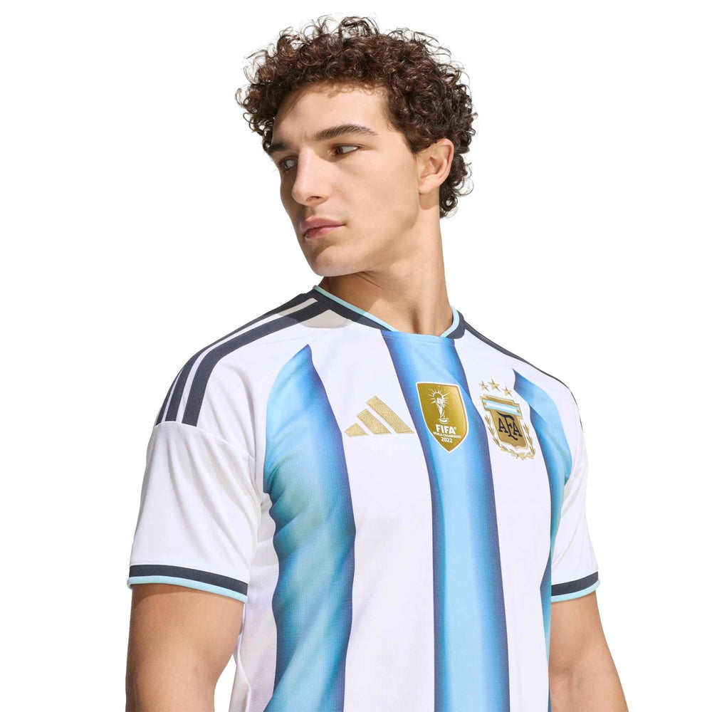 Adidas 2026 Argentina Men's Stadium Home Soccer Jersey White / Icey Blue / Light Blue