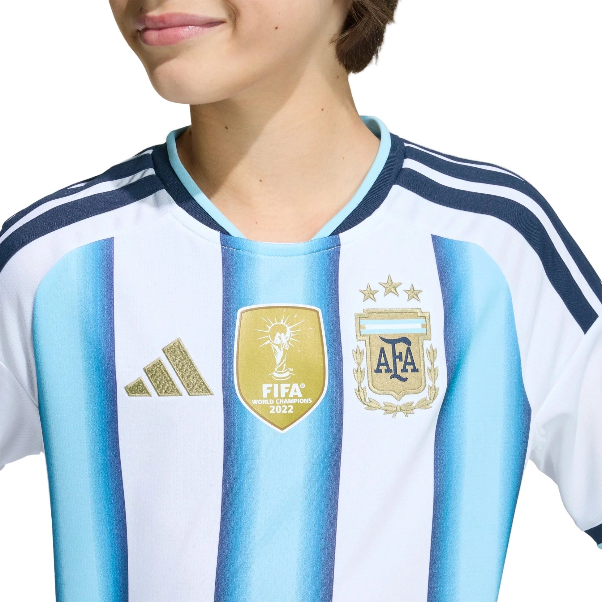 Adidas 2026 Argentina Youth Stadium Home Soccer Jersey White / Icey Blue / Light Blue
