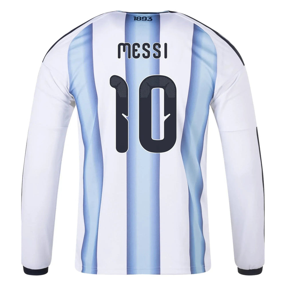 Adidas 2026 Argentina Men's Stadium Home Long-Sleeve Soccer Jersey White / Icey Blue / Light Blue