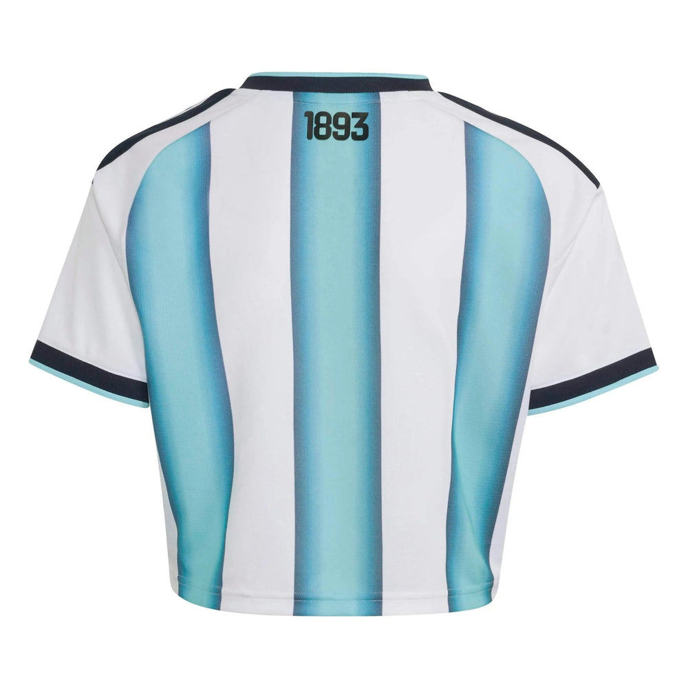 Adidas 2026 Argentina Women's Stadium Home Cropped Soccer Jersey White / Icey Blue / Light Blue