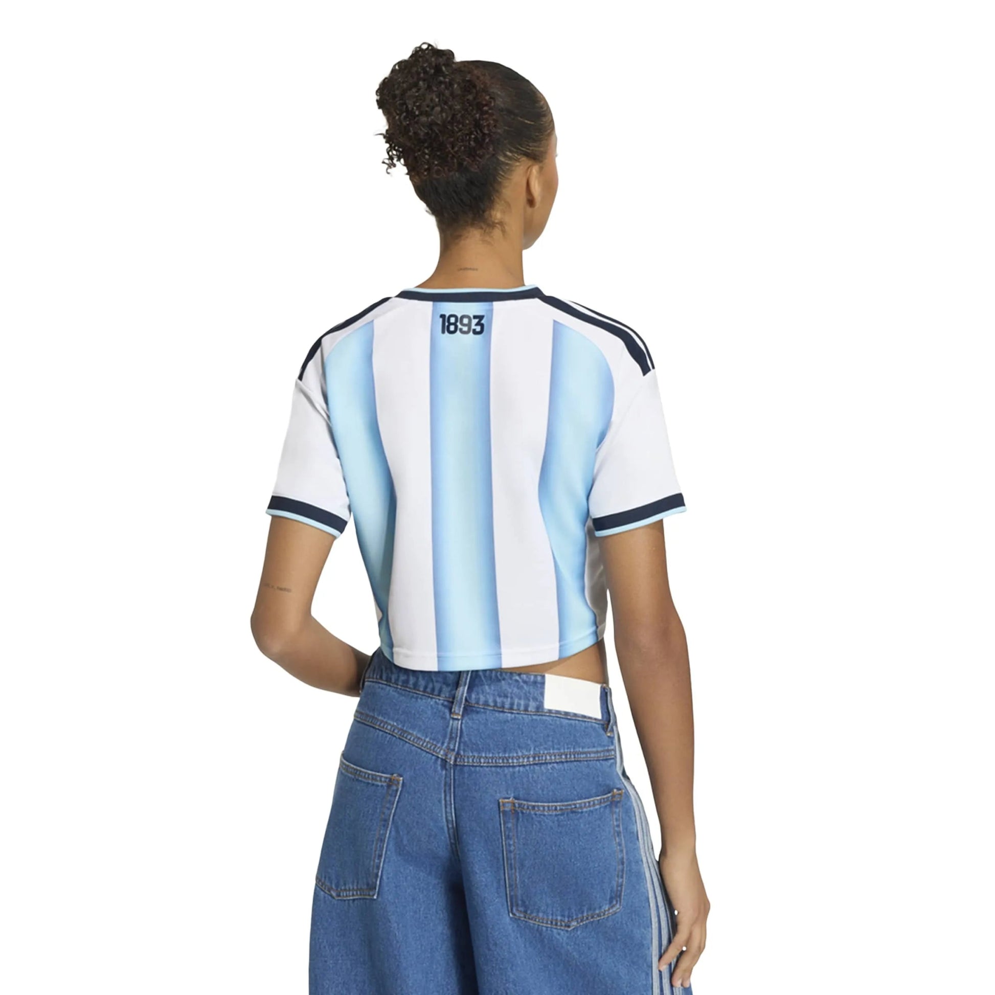 Adidas 2026 Argentina Women's Stadium Home Cropped Soccer Jersey White / Icey Blue / Light Blue