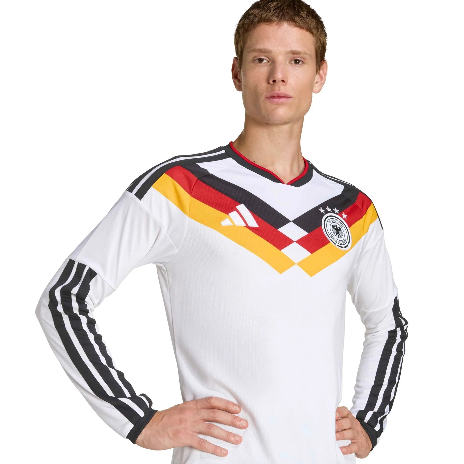 Adidas 2026 Germany Men's Stadium Home Long-Sleeve Soccer Jersey White