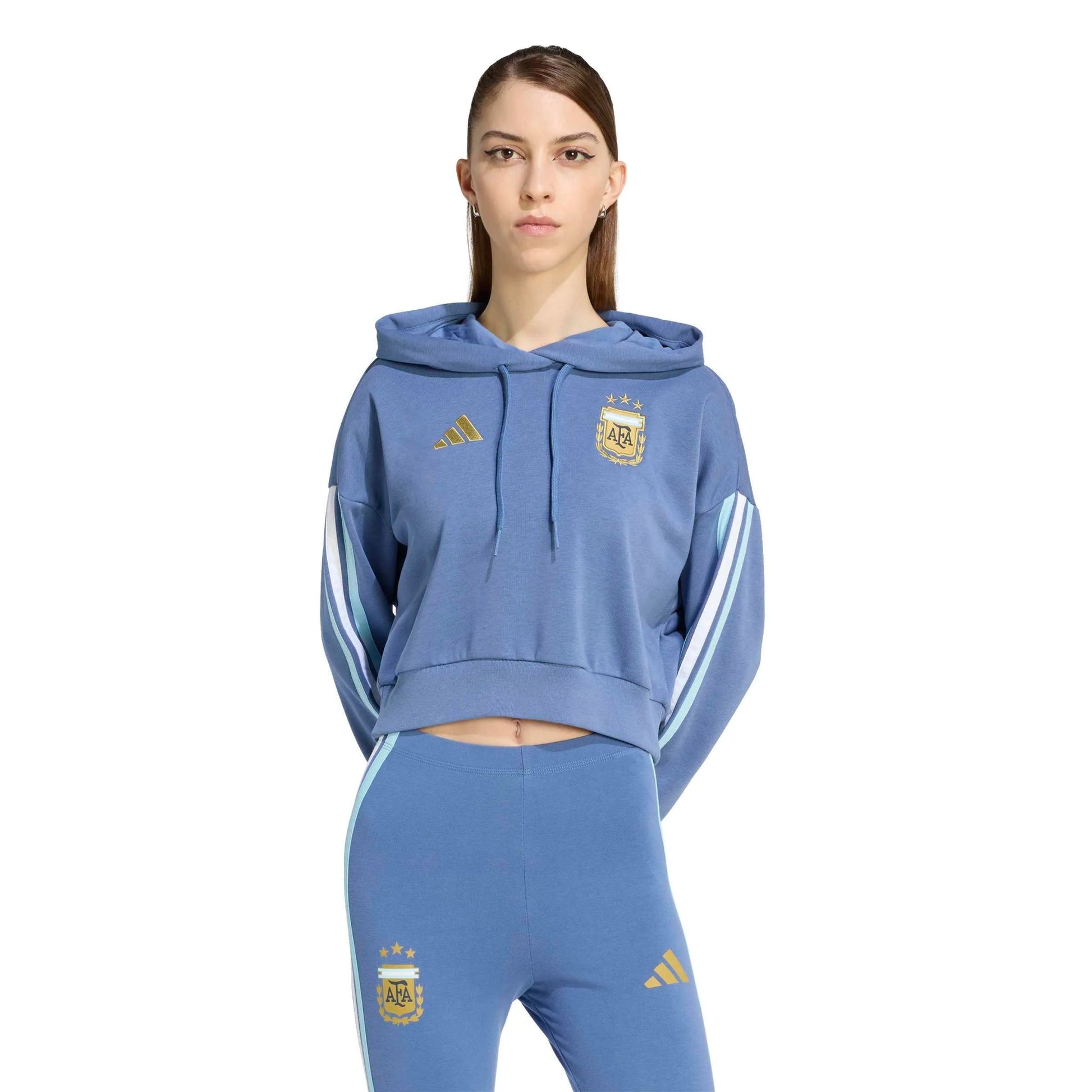Adidas 2026 Argentina Women's DNA Hoodie Crew Blue