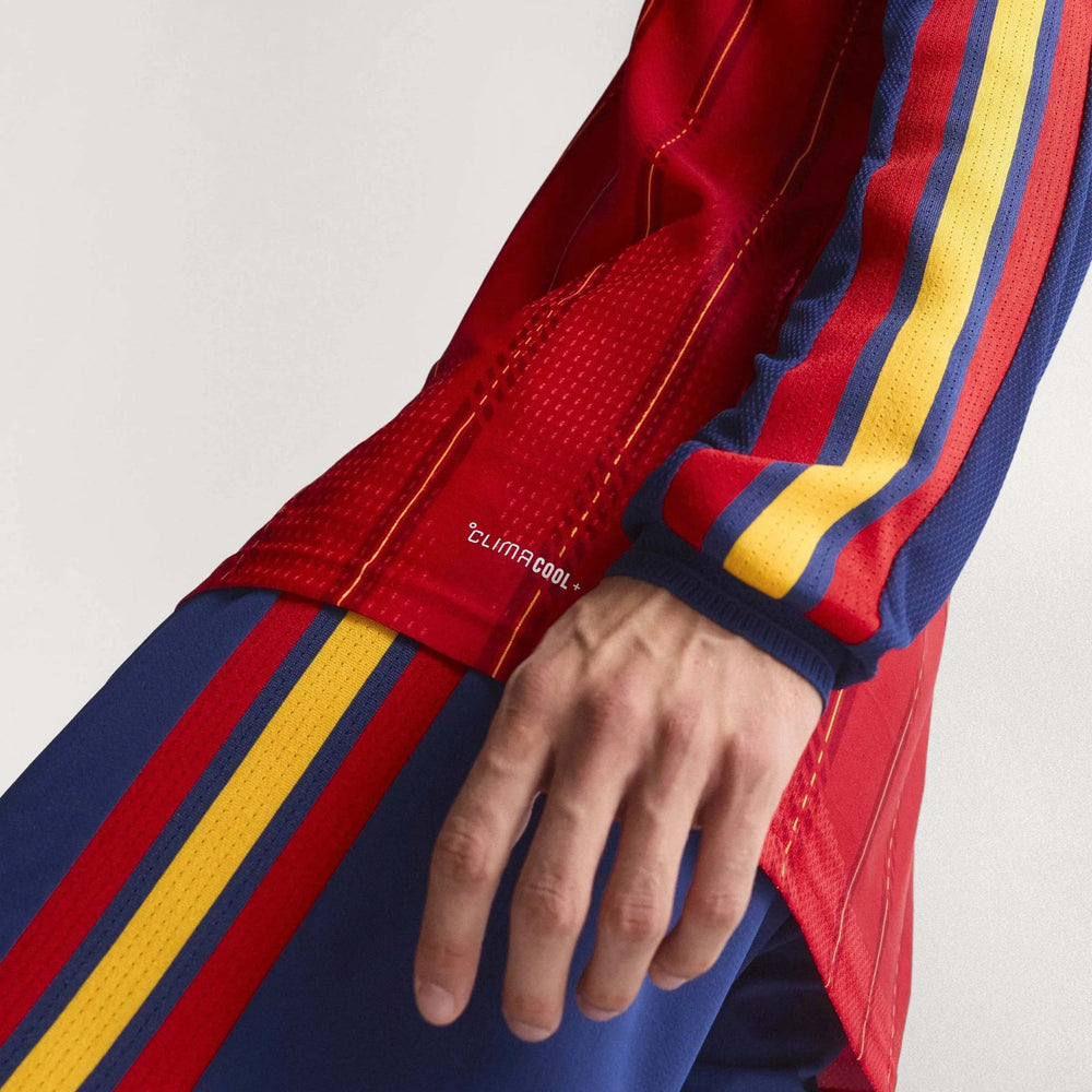 Adidas 2026 Spain Men's Authentic Home Long-Sleeve Soccer Jersey Vivid Red