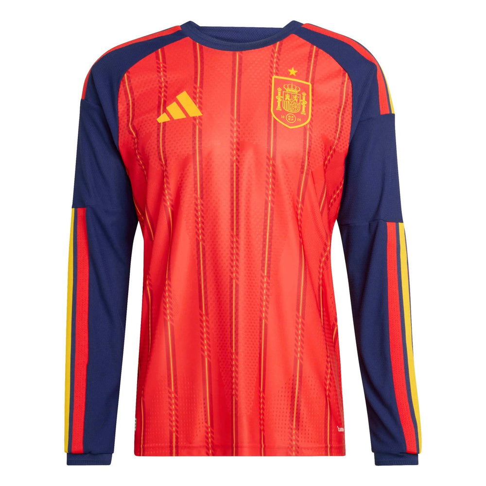 Adidas 2026 Spain Men's Authentic Home Long-Sleeve Soccer Jersey Vivid Red