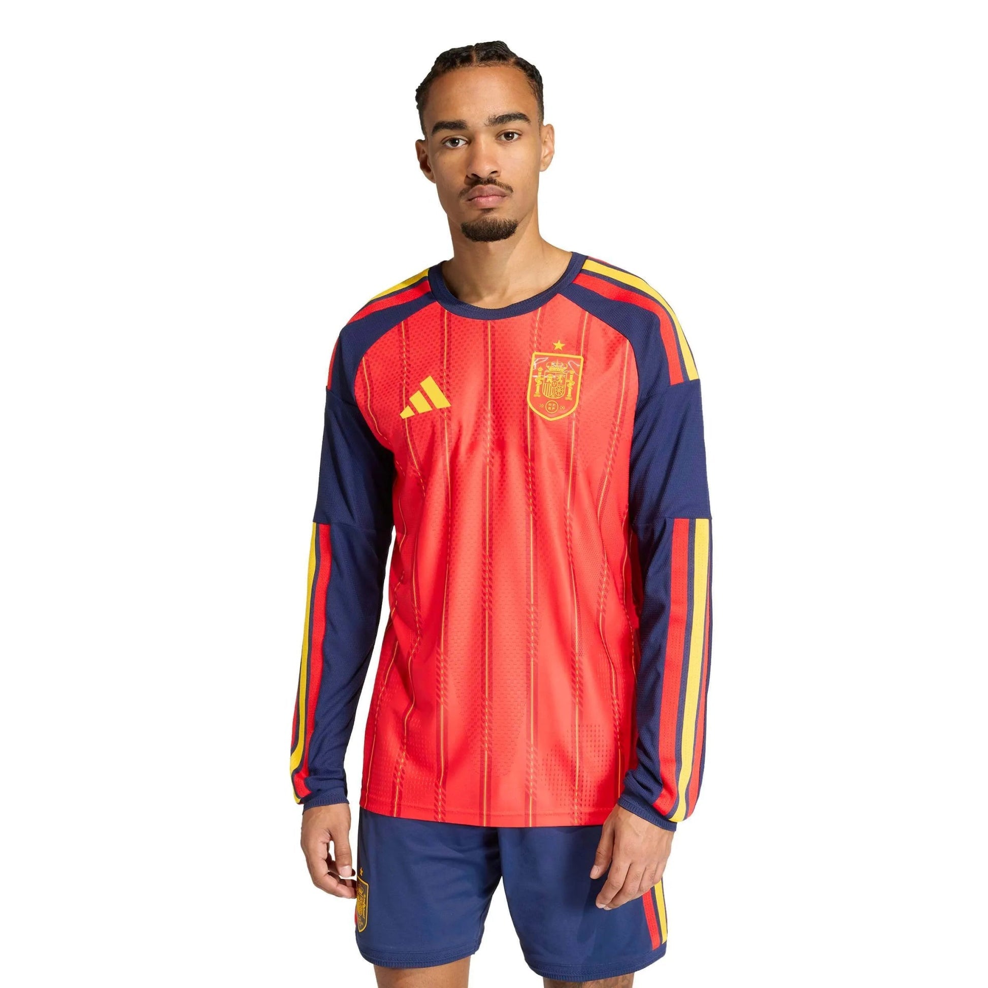 Adidas 2026 Spain Men's Authentic Home Long-Sleeve Soccer Jersey Vivid Red
