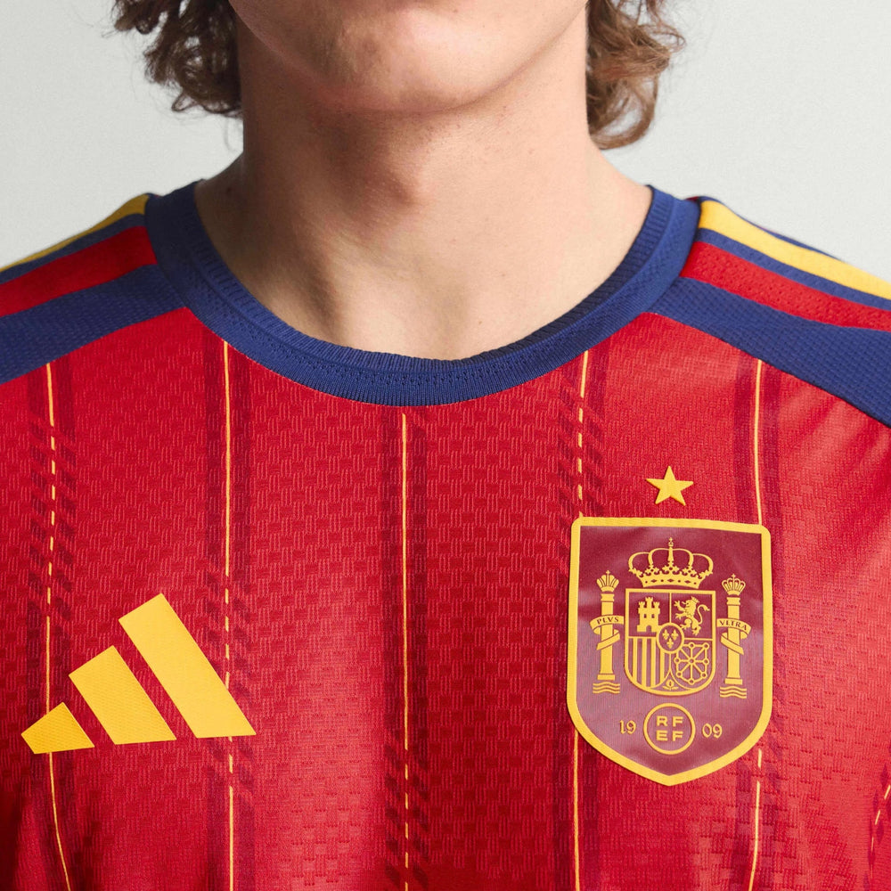 Adidas 2026 Spain Men's Authentic Home Long-Sleeve Soccer Jersey Vivid Red