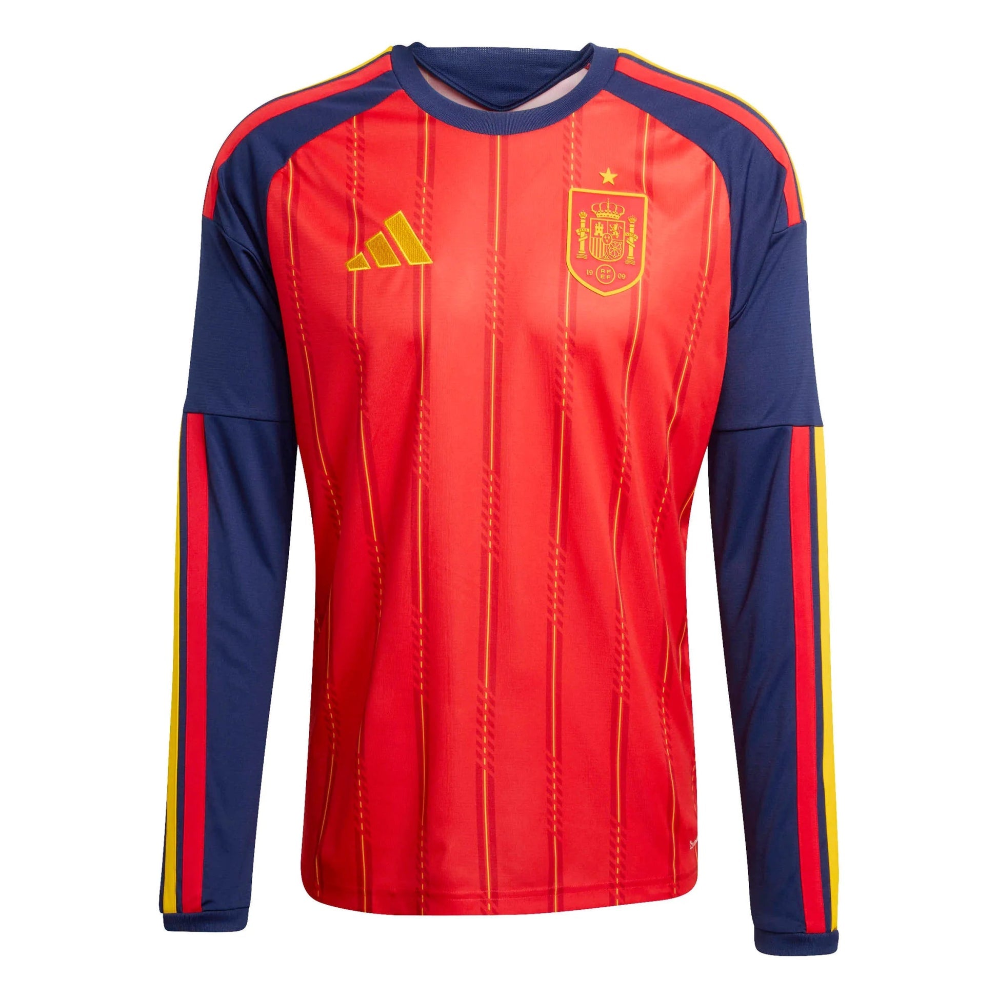 Adidas 2026 Spain Men's Stadium Home Long-Sleeve Soccer Jersey Vivid Red