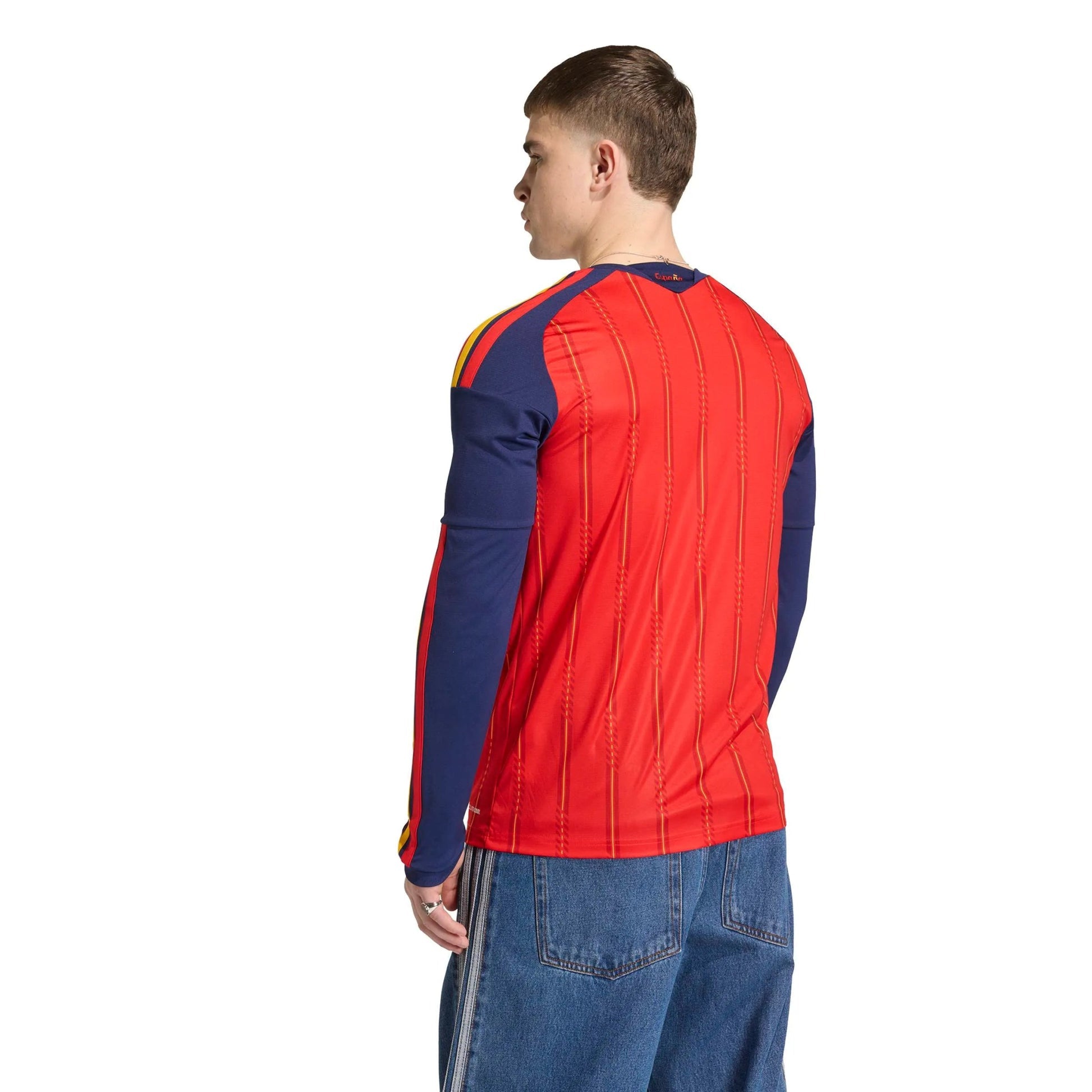 Adidas 2026 Spain Men's Stadium Home Long-Sleeve Soccer Jersey Vivid Red