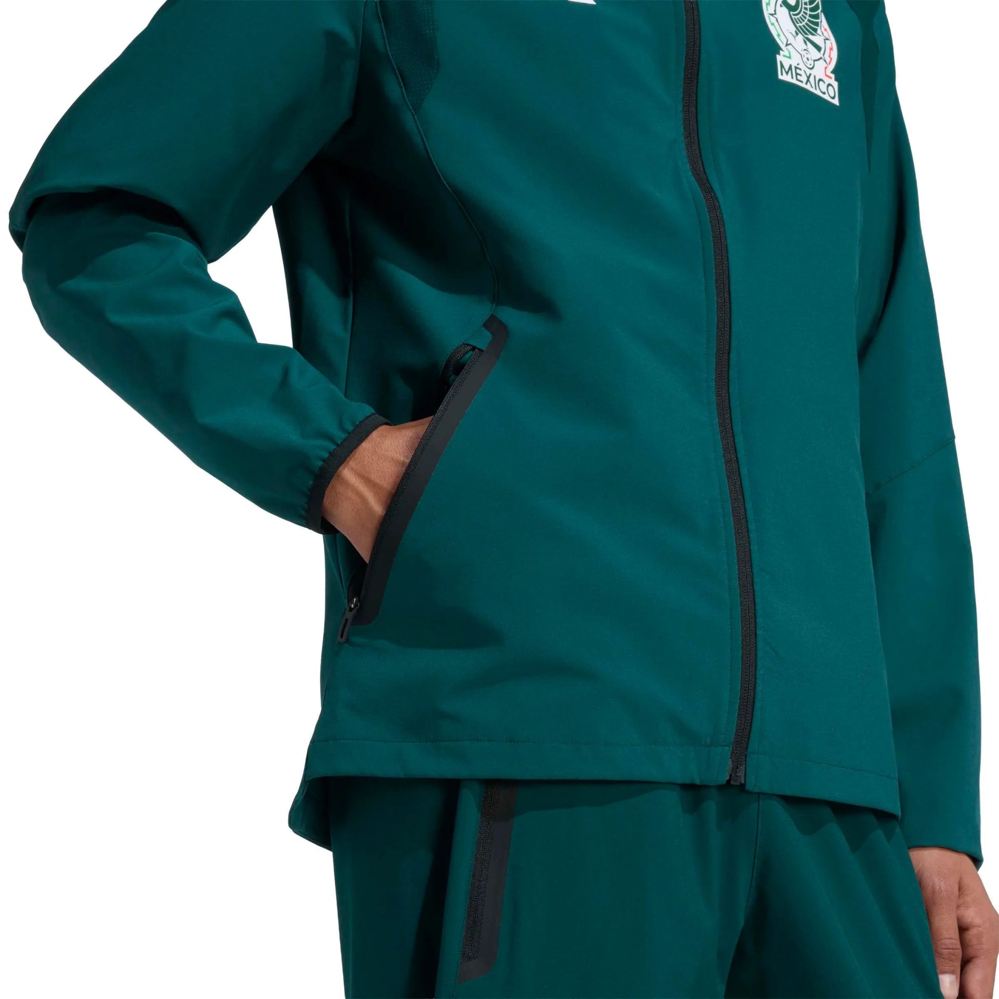 Adidas 2026 Mexico Men's Tiro Travel Full Zip Windbreaker Aurora Ivy