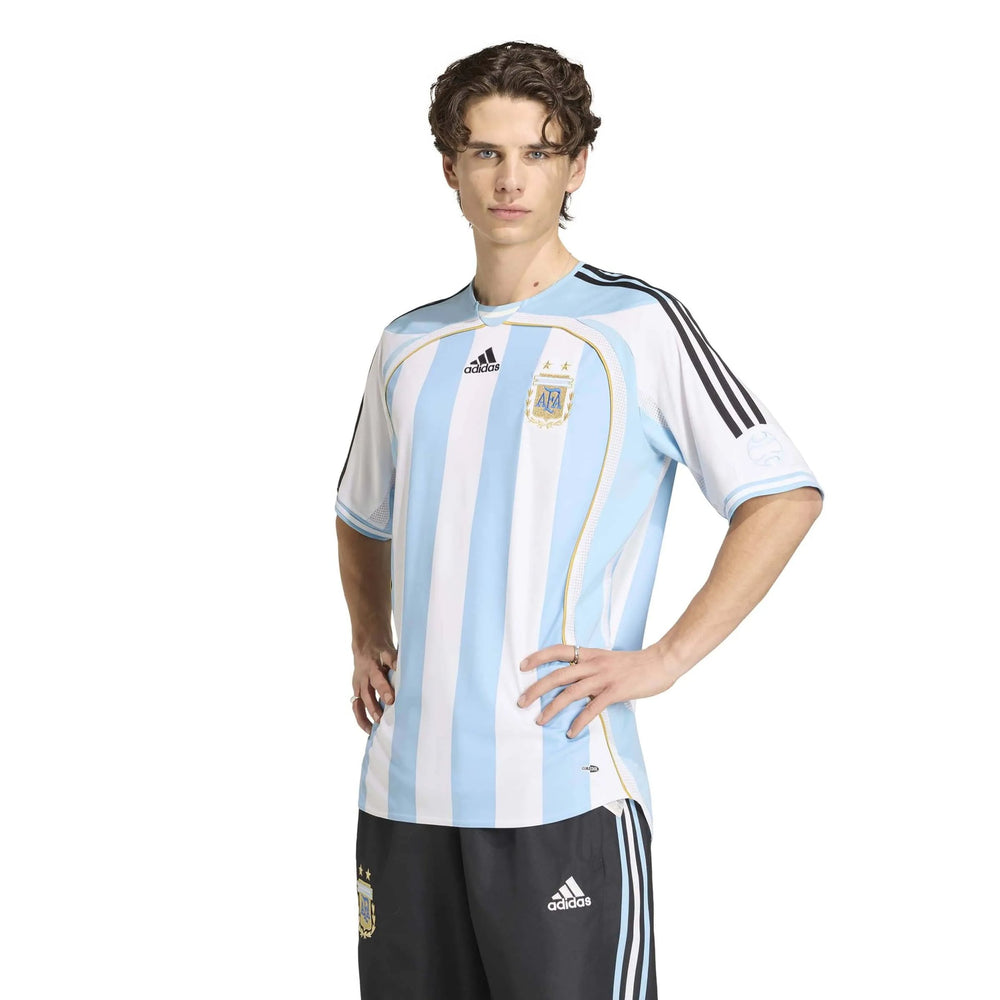 Adidas 2006 Argentina Men's Retro Stadium Home Soccer Jersey White / Clear Blue