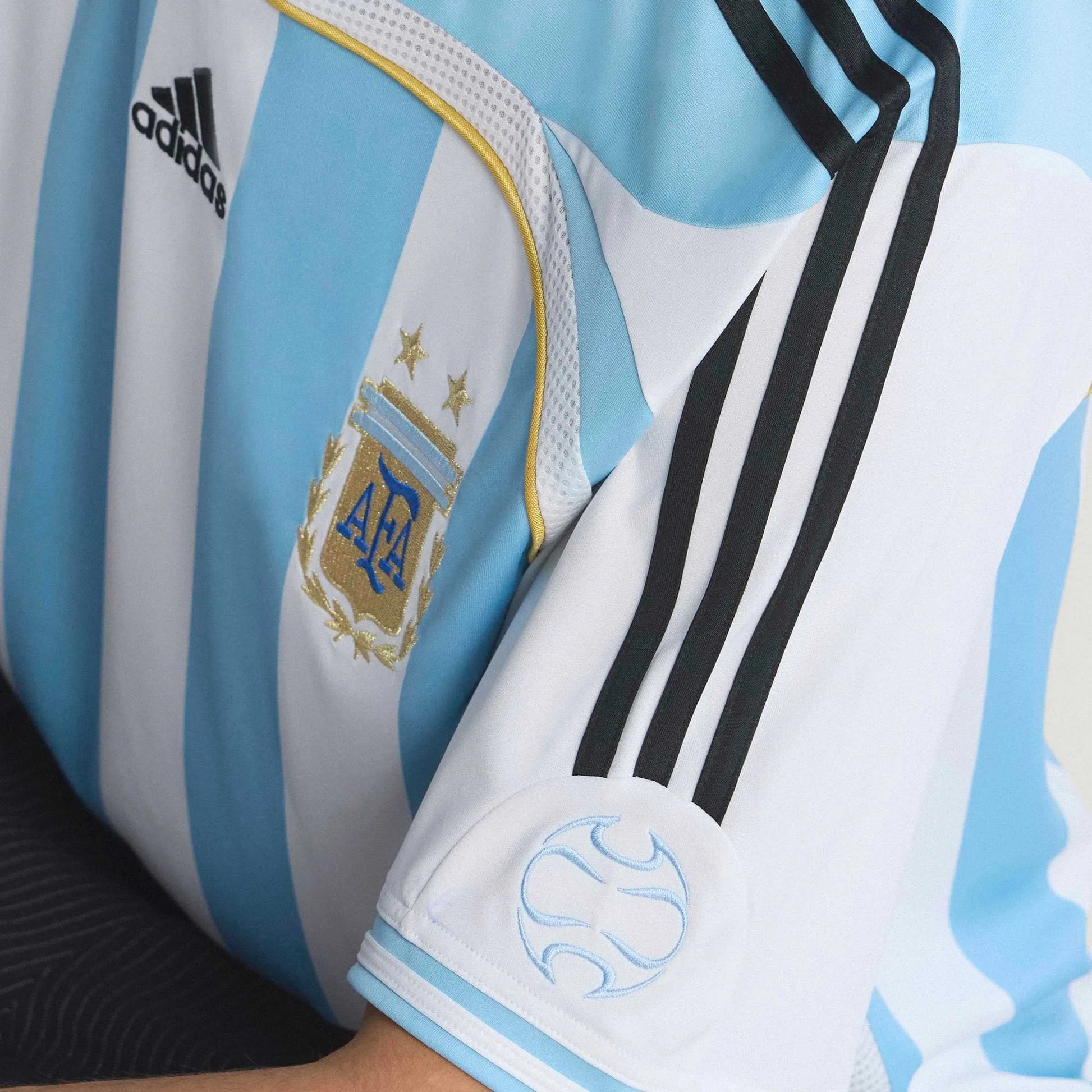 Adidas 2006 Argentina Men's Retro Stadium Home Soccer Jersey White / Clear Blue