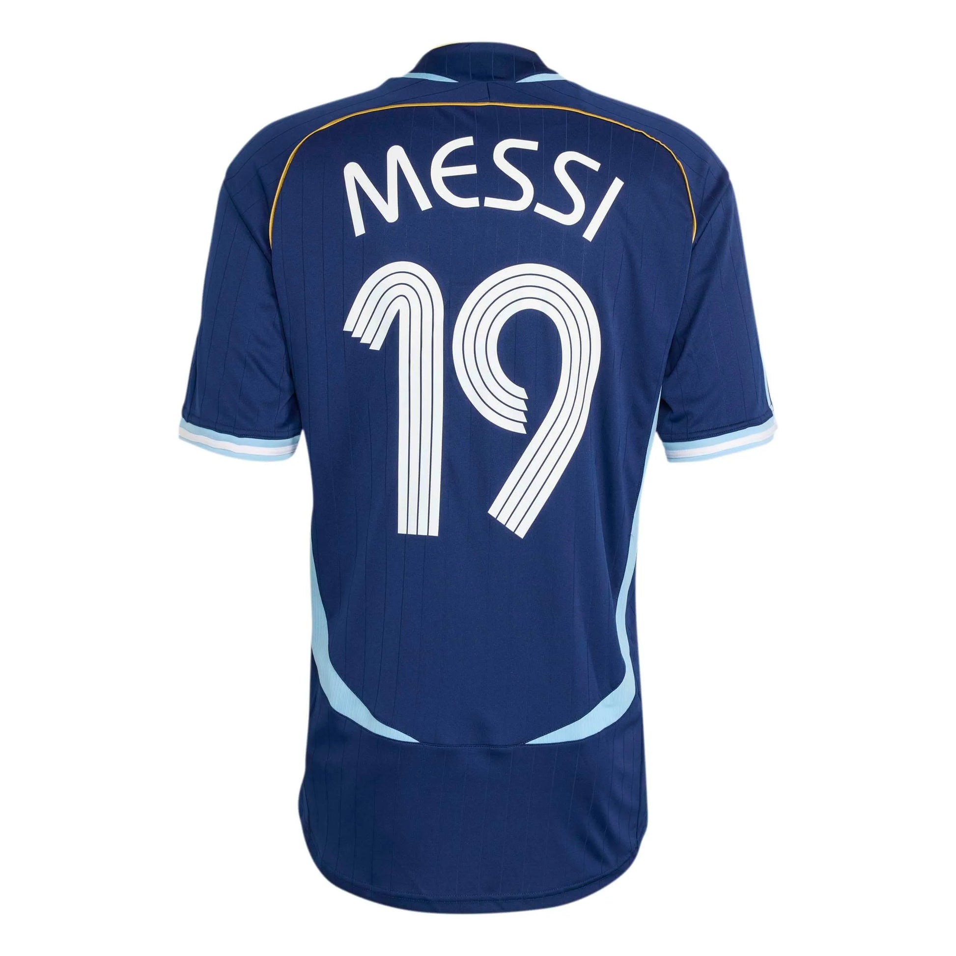 Adidas 2006 Argentina Men's Retro Stadium Away Messi #19 Soccer Jersey Dark Blue