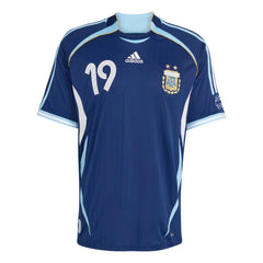 Adidas 2006 Argentina Men's Retro Stadium Away Messi #19 Soccer Jersey Dark Blue