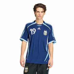 Adidas 2006 Argentina Men's Retro Stadium Away Messi #19 Soccer Jersey Dark Blue