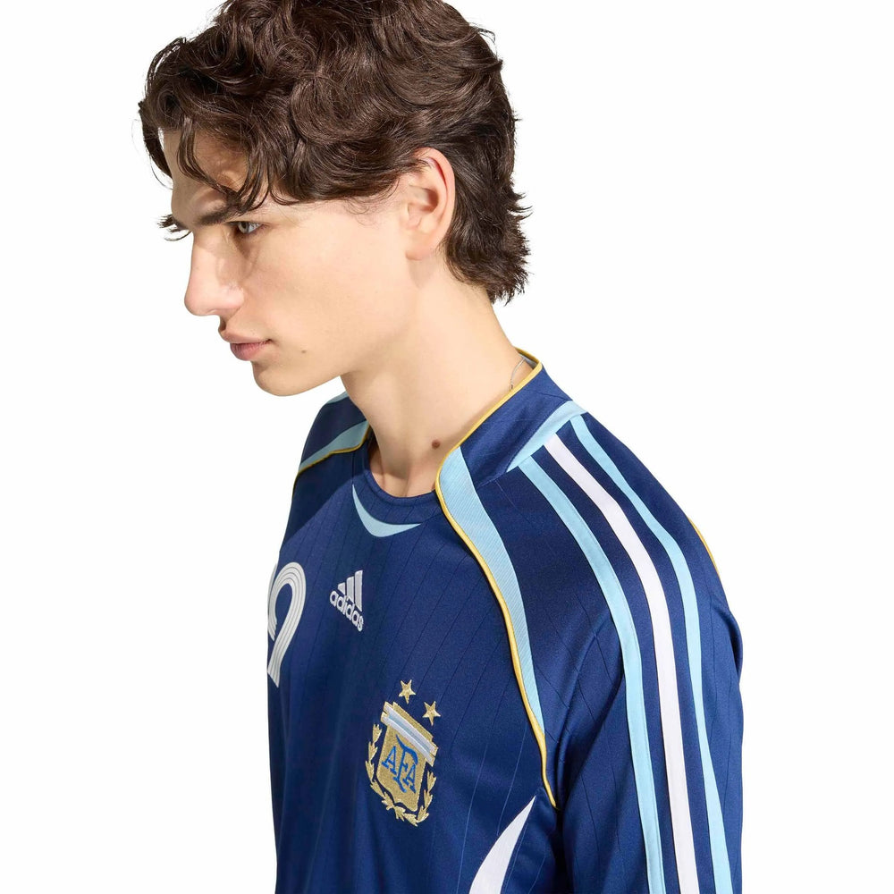 Adidas 2006 Argentina Men's Retro Stadium Away Messi #19 Soccer Jersey Dark Blue