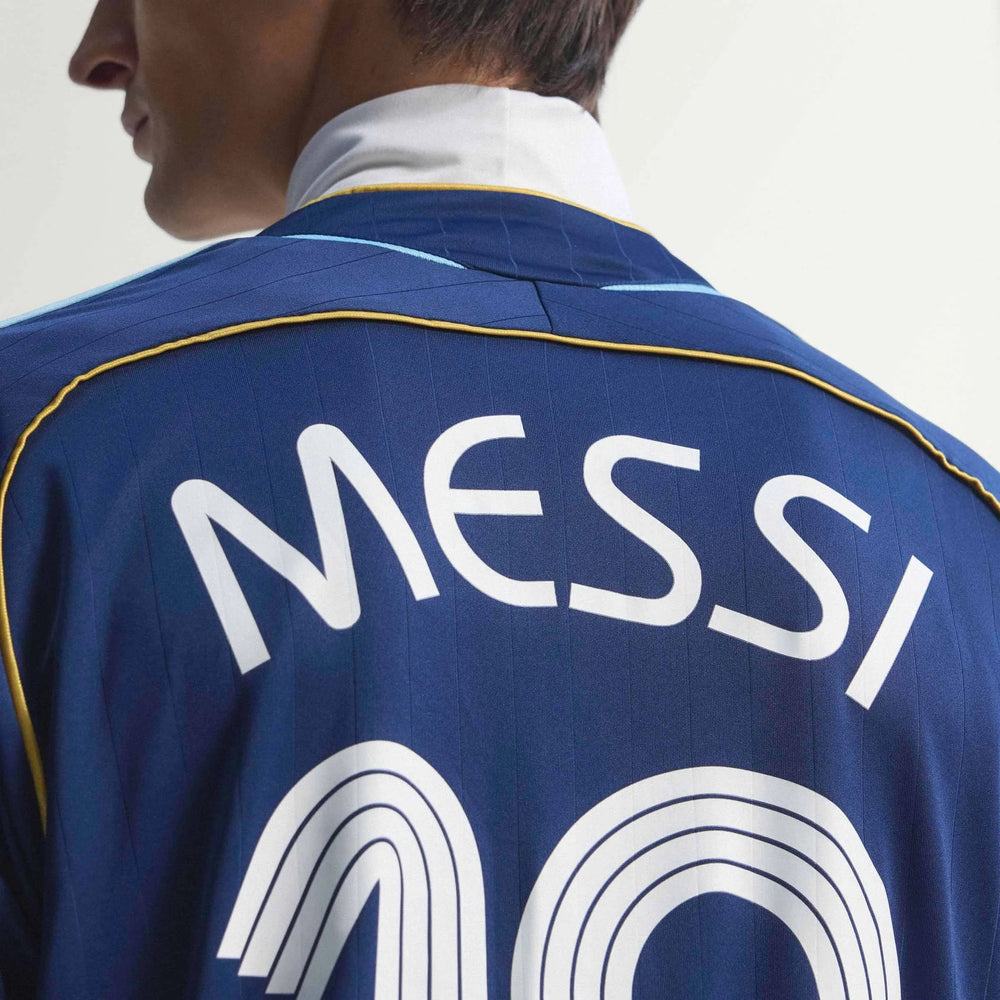 Adidas 2006 Argentina Men's Retro Stadium Away Messi #19 Soccer Jersey Dark Blue