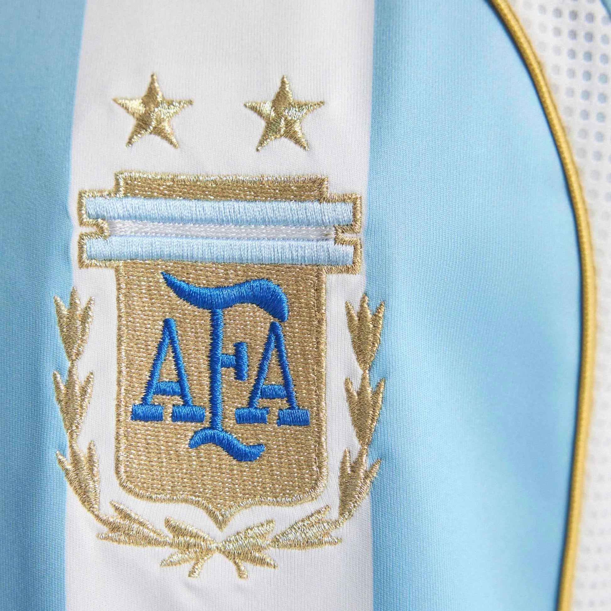 Adidas 2006 Argentina Men's Retro Stadium Home Messi #19 Soccer Jersey White / Clear Blue