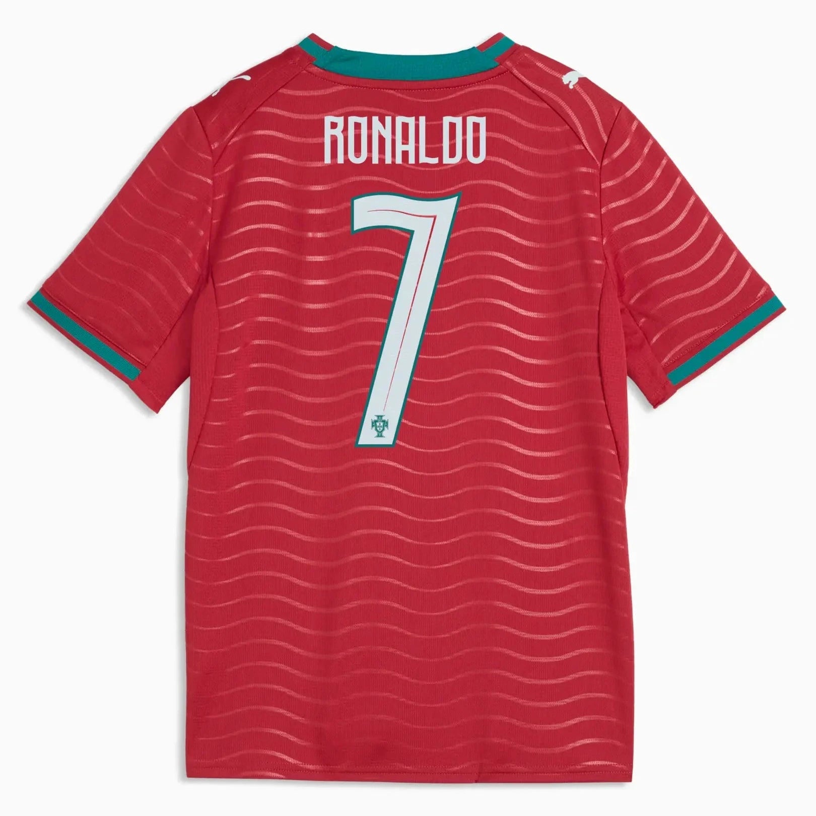 Puma 2026 Portugal Youth Stadium Home Ronaldo #7 Soccer Jersey Club Red-Green Lagoon