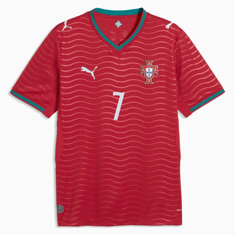 Puma 2026 Portugal Men's Stadium Home Ronaldo #7 Soccer Jersey Club Red-Green Lagoon