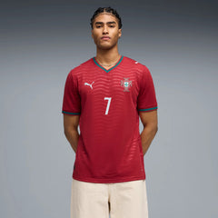 Puma 2026 Portugal Men's Stadium Home Ronaldo #7 Soccer Jersey Club Red-Green Lagoon