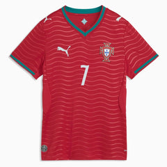 Puma 2026 Portugal Women's Stadium Home Ronaldo #7 Soccer Jersey Club Red-Green Lagoon
