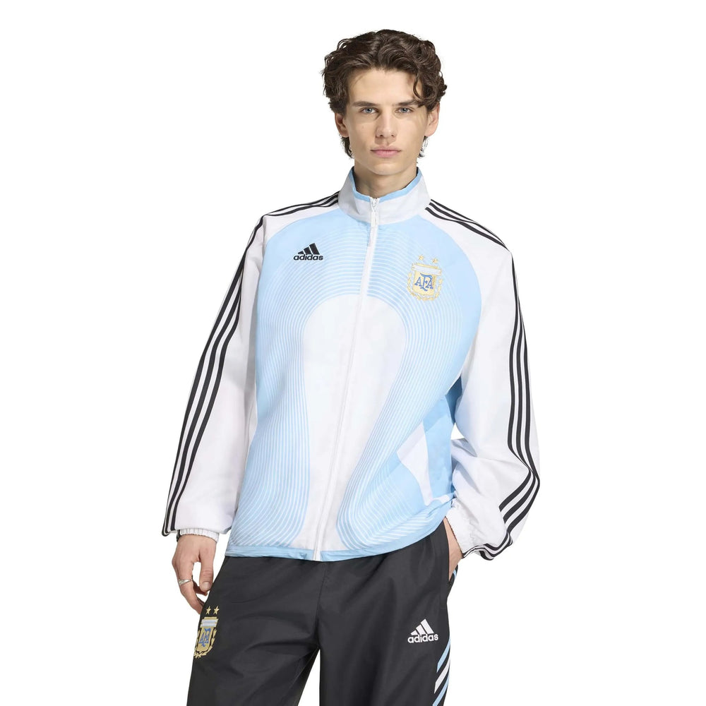 Adidas 2006 Argentina Men's Retro Home Track Top White / Clear Blue