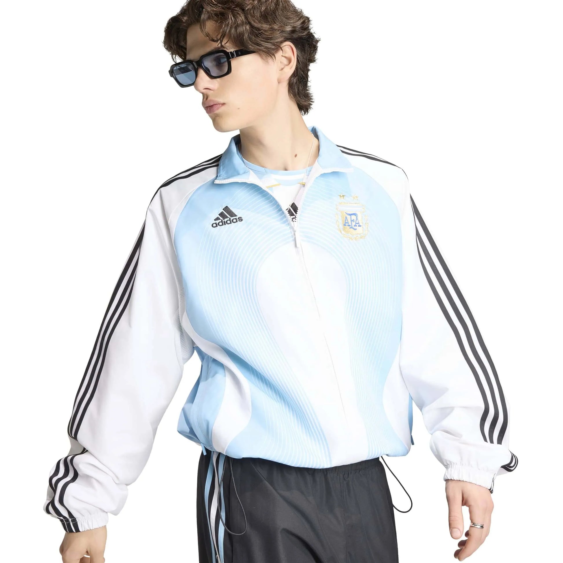 Adidas 2006 Argentina Men's Retro Home Track Top White / Clear Blue