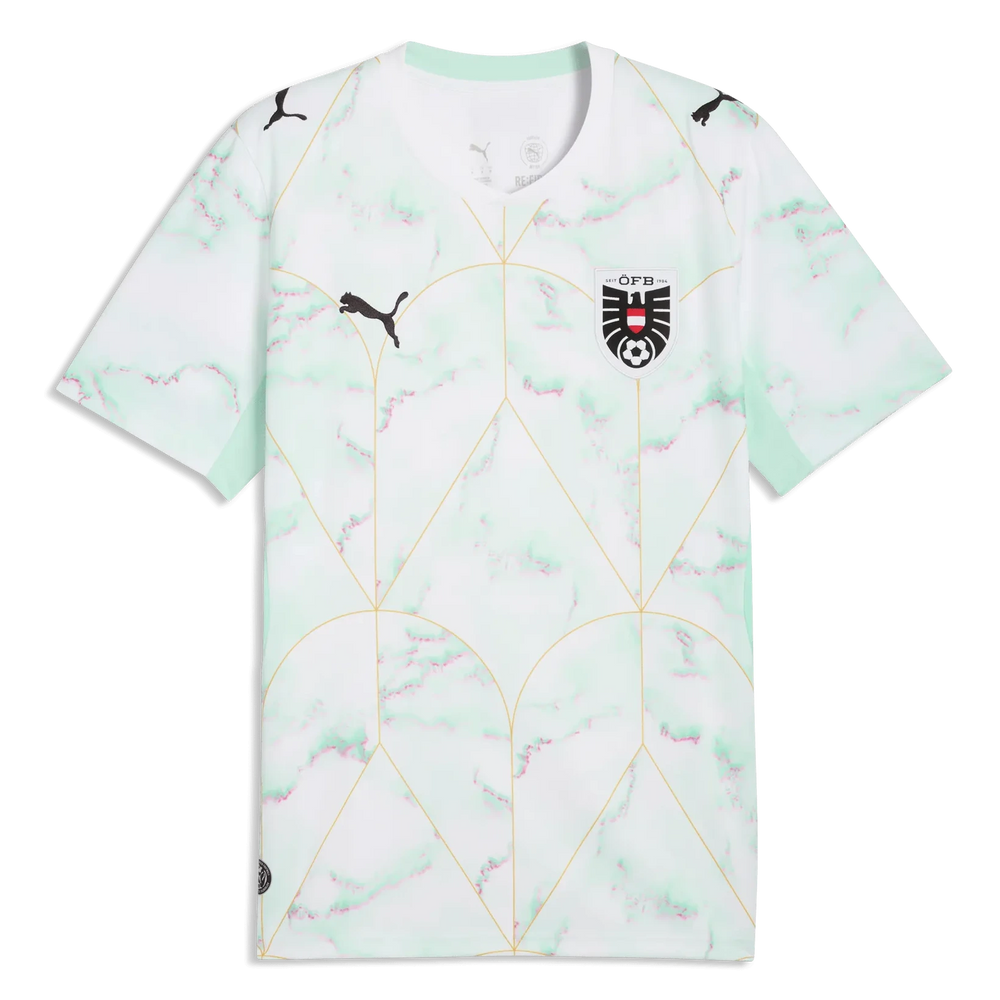 Puma 2026 Austria Men's Stadium Away Soccer Jersey Puma White-Mint Melt