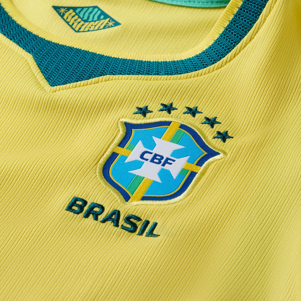 Nike 2026-27 Brazil Little Kids' Stadium Home Kit Canary/Light Menta/Geode Teal