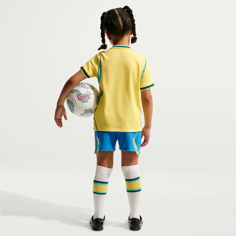 Nike 2026-27 Brazil Little Kids' Stadium Home Kit Canary/Light Menta/Geode Teal