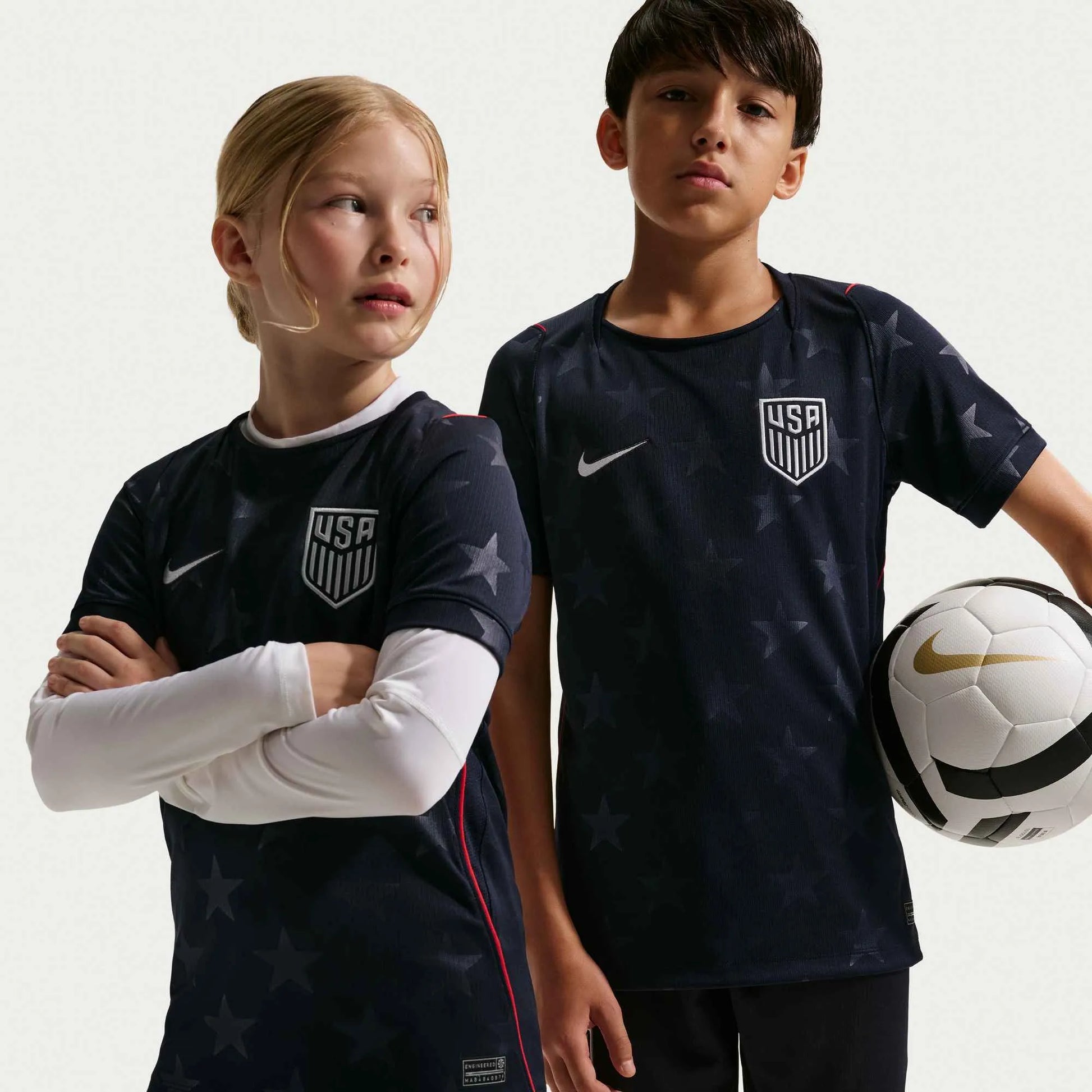 Nike 2026-27 USMNT Youth Stadium Away Soccer Jersey Dark Obsidian/Pure Platinum