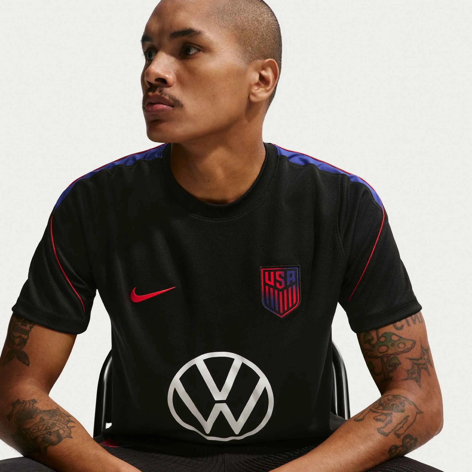 Nike 2026-27 USMNT Men's Strike Top Black/Deep Royal Blue/Challenge Red