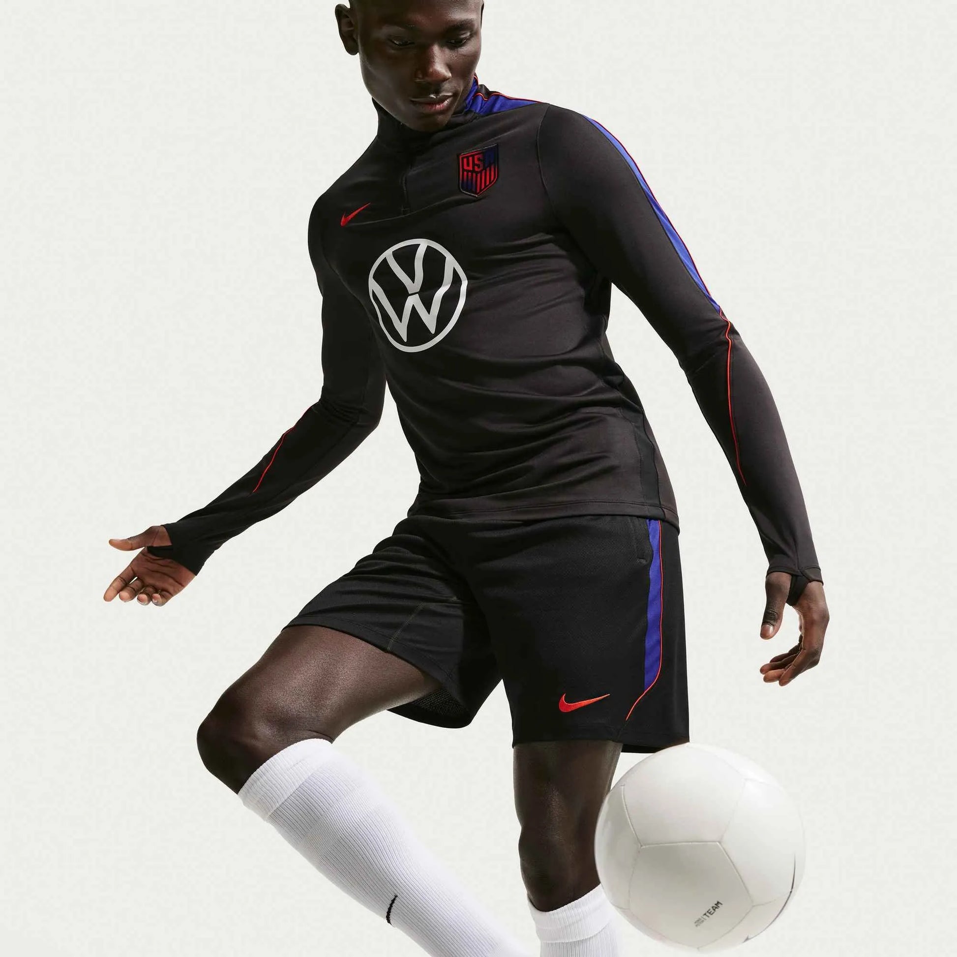 Nike 2026-27 USMNT Men's Strike KZ Shorts Black/Deep Royal Blue/Challenge Red