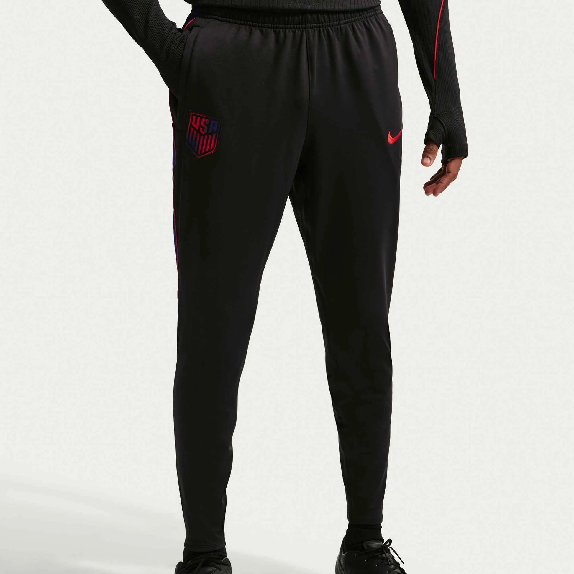 Nike 2026-27 USMNT Men's Strike KPZ Pants Black/Deep Royal Blue/Challenge Red