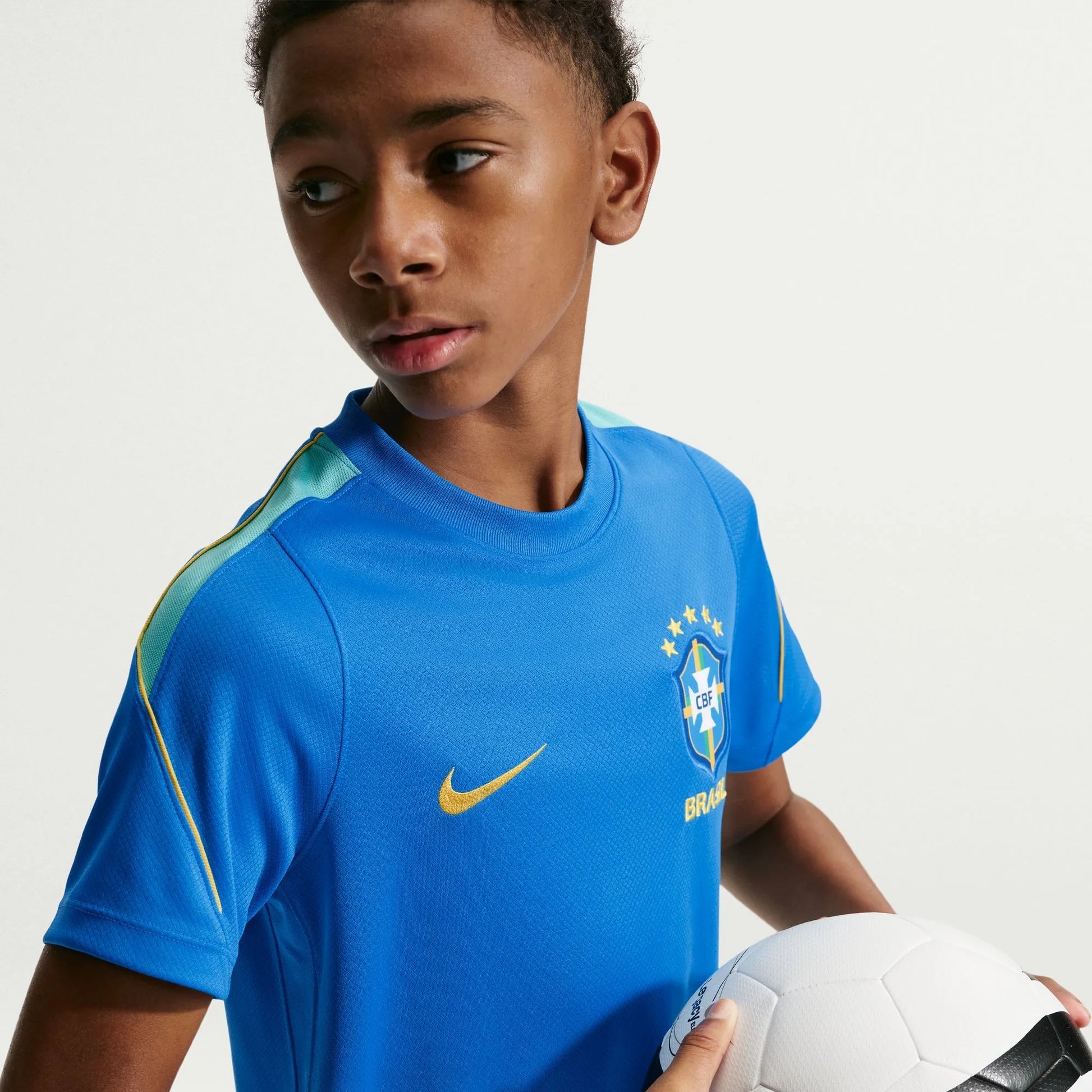 Nike 2026-27 Brazil Youth Strike Top Light Photo Blue/Light Menta/Midwest Gold