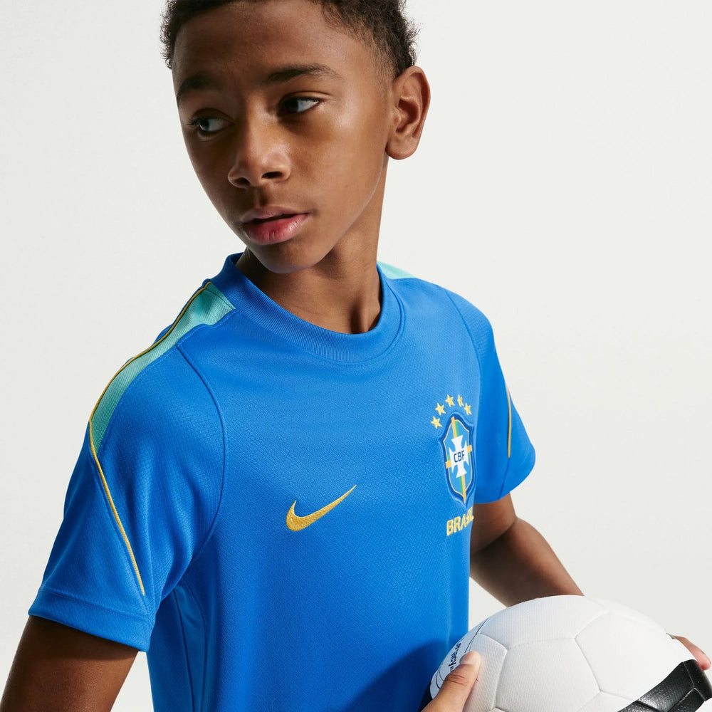 Nike 2026-27 Brazil Youth Strike Top Light Photo Blue/Light Menta/Midwest Gold