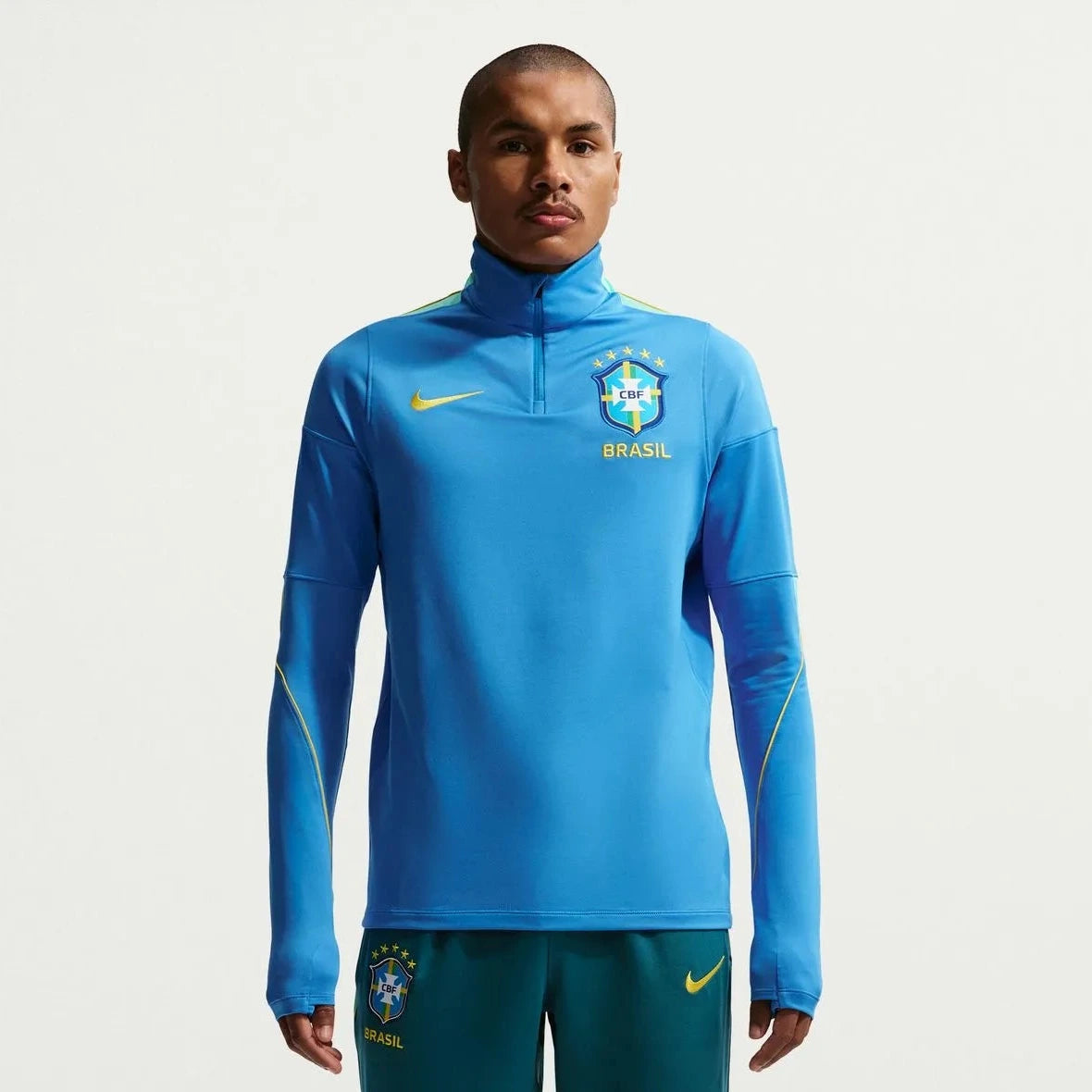 Nike 2026-27 Brazil Men's Strike Drill Top Light Photo Blue/Light Menta/Midwest Gold