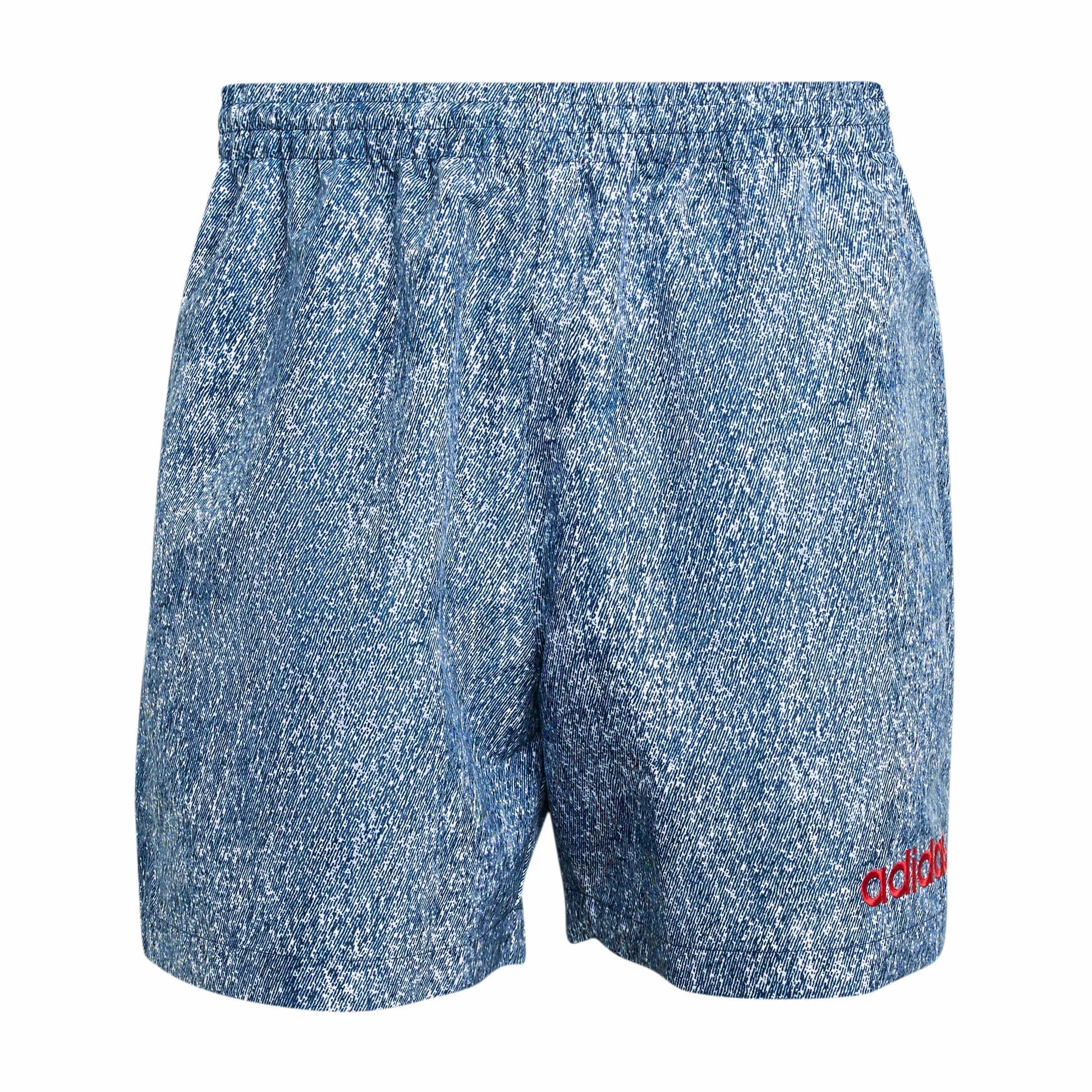 Adidas USA Men's Denim Graphic Shorts White / Dark Blue