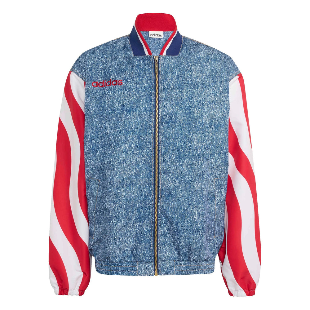 Adidas USA Men's Denim Graphic Track Top White / Dark Blue