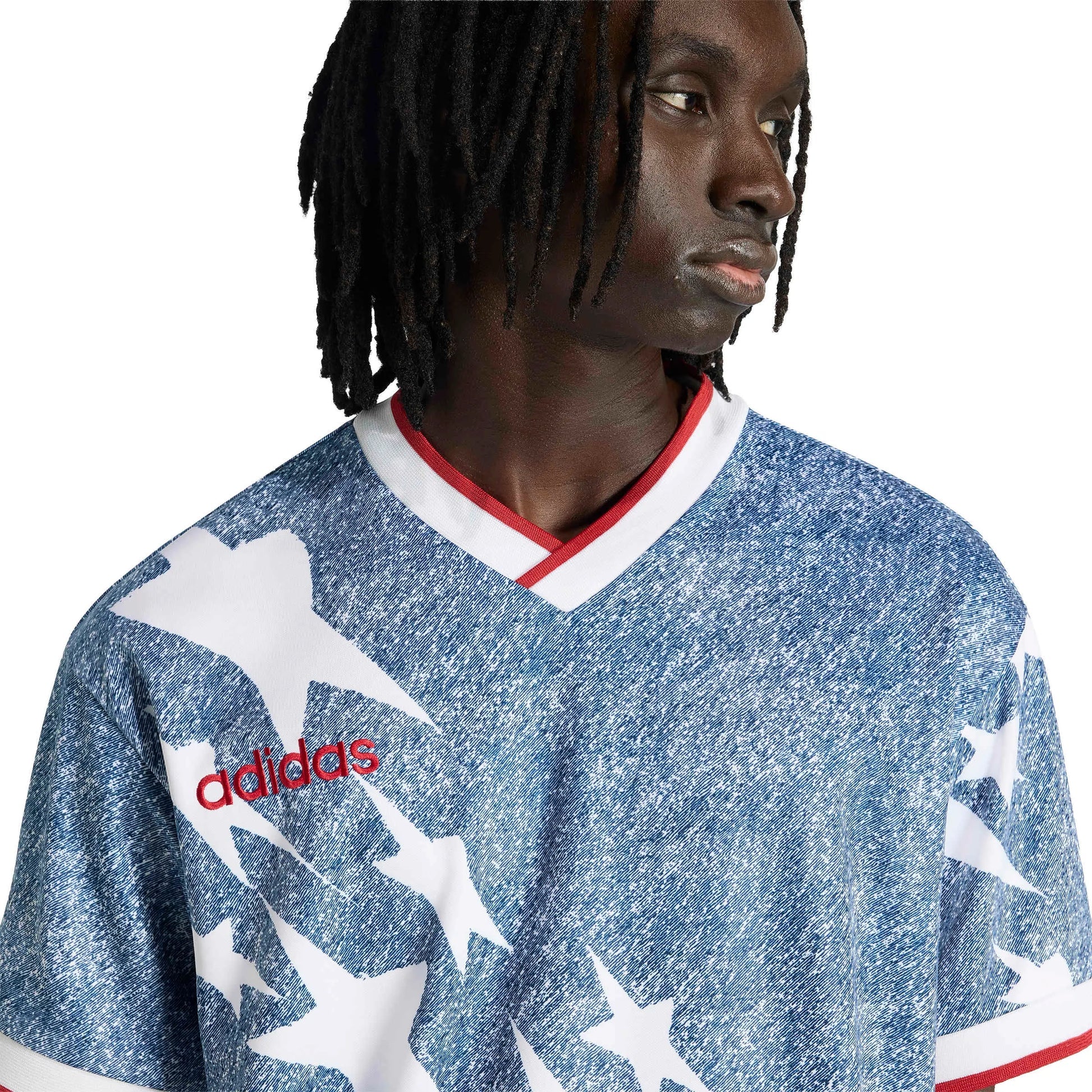 Adidas USA Men's Denim Graphic Jersey White / Dark Blue