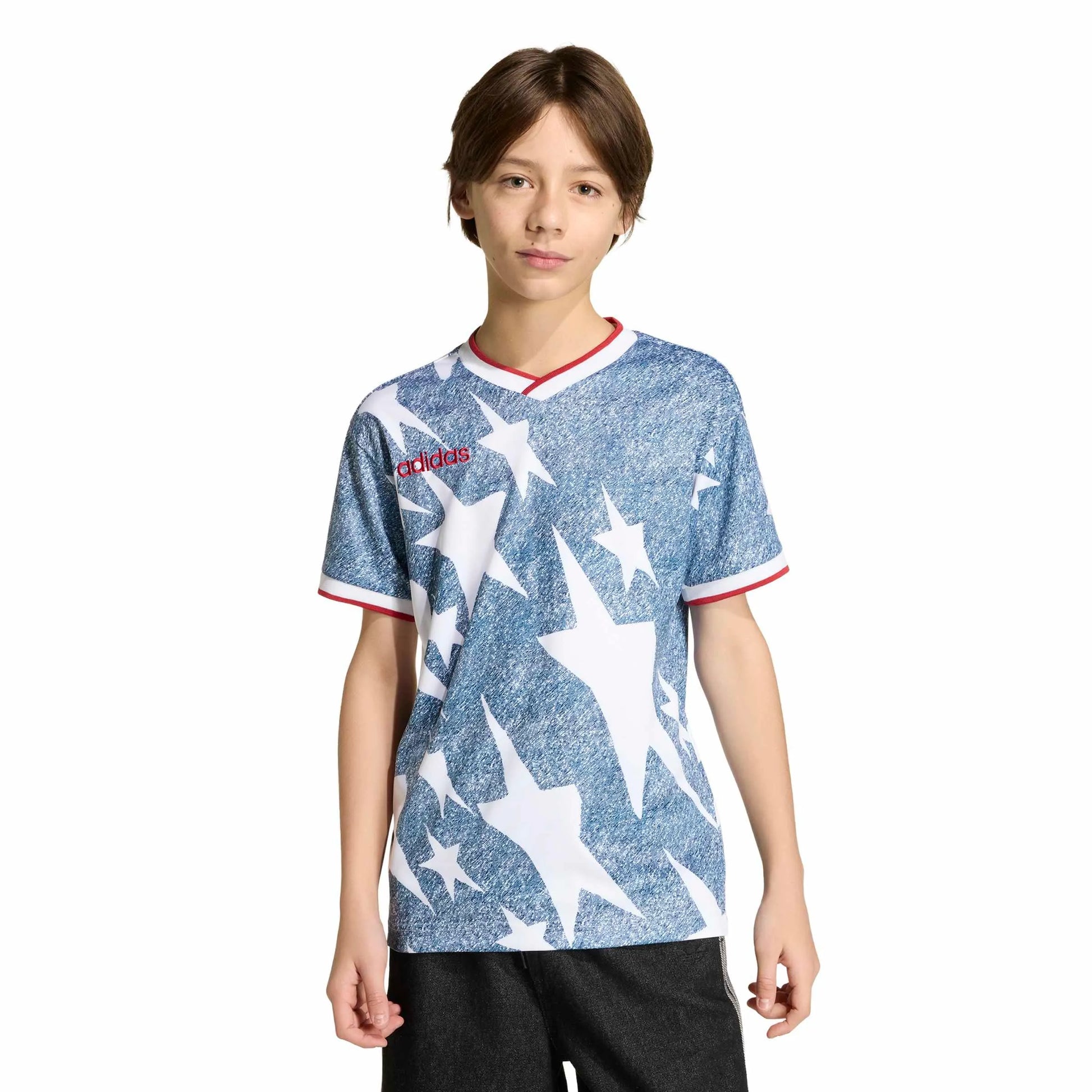 Adidas USA Youth Denim Graphic Jersey White / Dark Blue